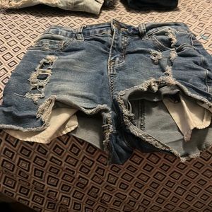 Blue Jean shorts with rips